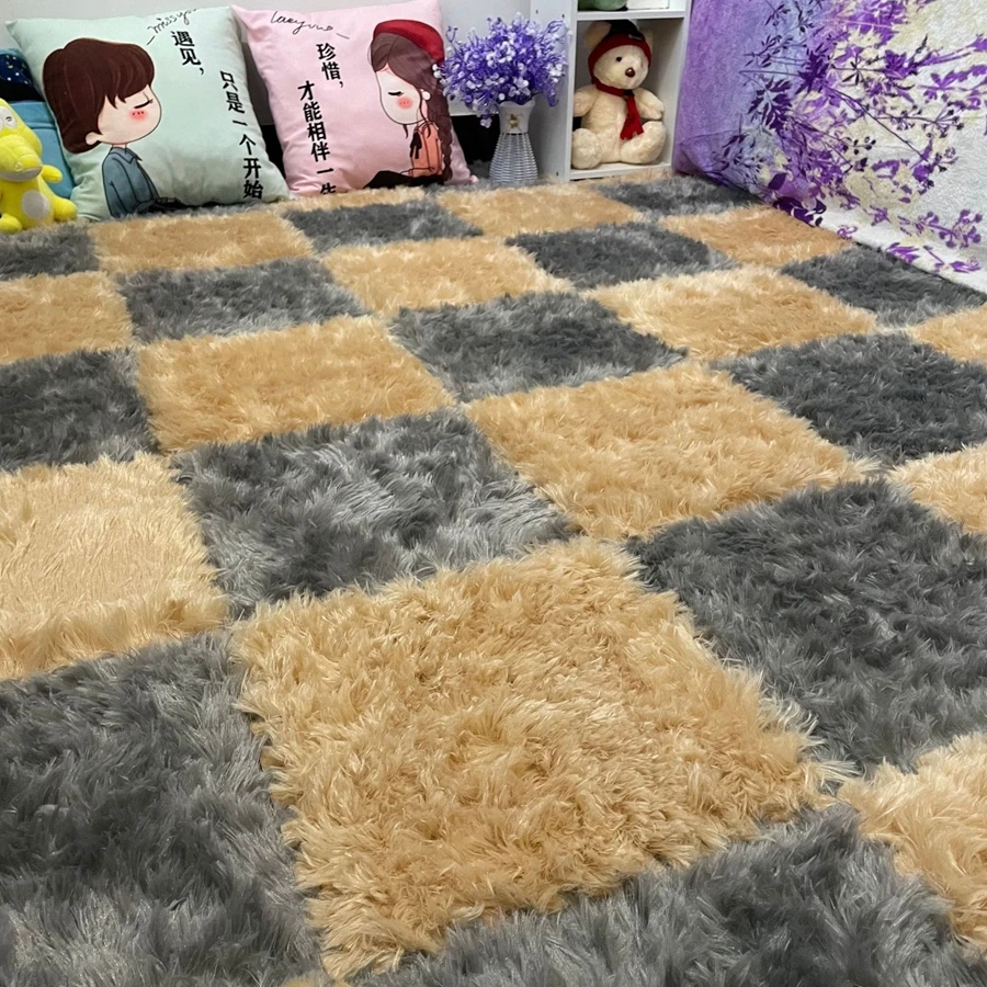 

1pc 60x60cm Winter Warm Living Room Carpet Kids Protect Soft Rugs Anti-Slip Children Puzzle Carpet Free To Cut Mat Home Decor