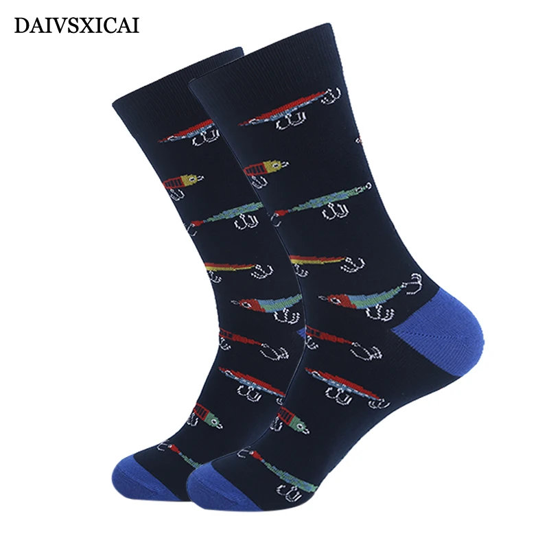 2 пар/лот = 4 шт. Длинные мужские носки с рисунками персональные модные