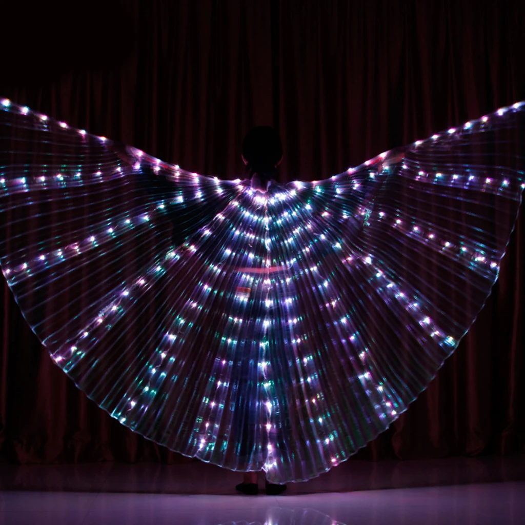 

LED Belly Dance Isis Womens Girls Colorful Butterfly with Telescopic Stick