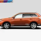 Спортивные полосы, наклейки на боковую дверь автомобиля, юбку для Mitsubishi Outlander PHEV, украшение для кузова автомобиля, виниловые наклейки