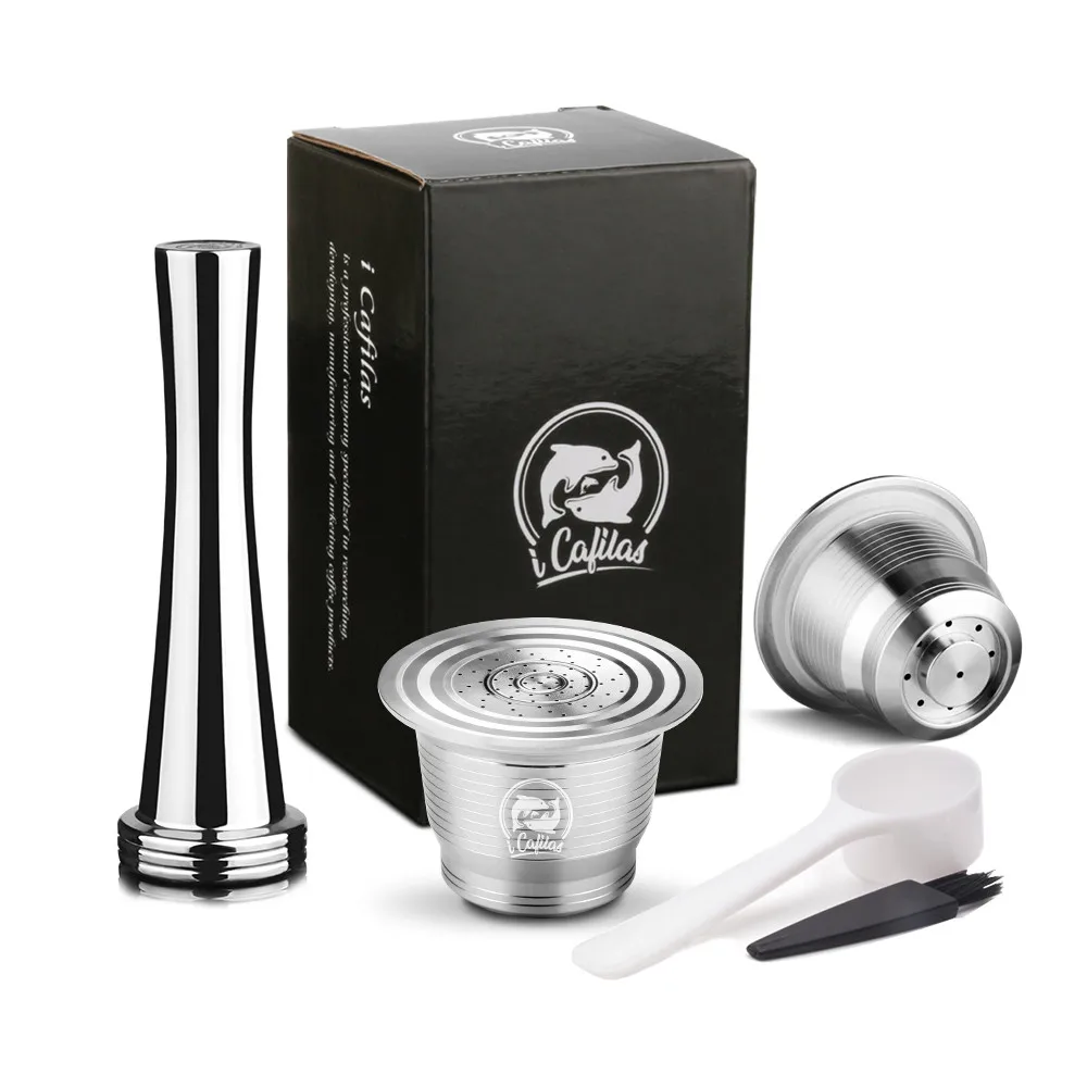 ICafilas Nespresso многоразовые кофейные капсулы Pod из нержавеющей стали для кофе эспрессо фильтры и вскрытия - Color: As picture