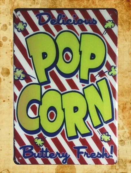 

Delicious Popcorn buttery fresh tin metal sign kitchen wall art