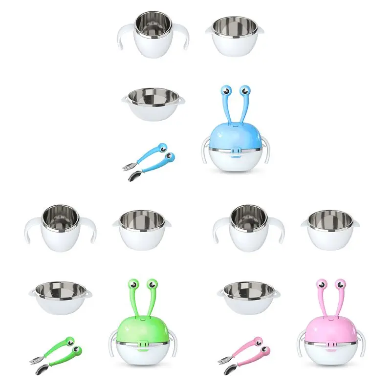 

7 Pcs Children’s Dinnerware Set Stainless Steel Infant Feeding Training Bowl Dish Spoon Cup Great Gift for Baby