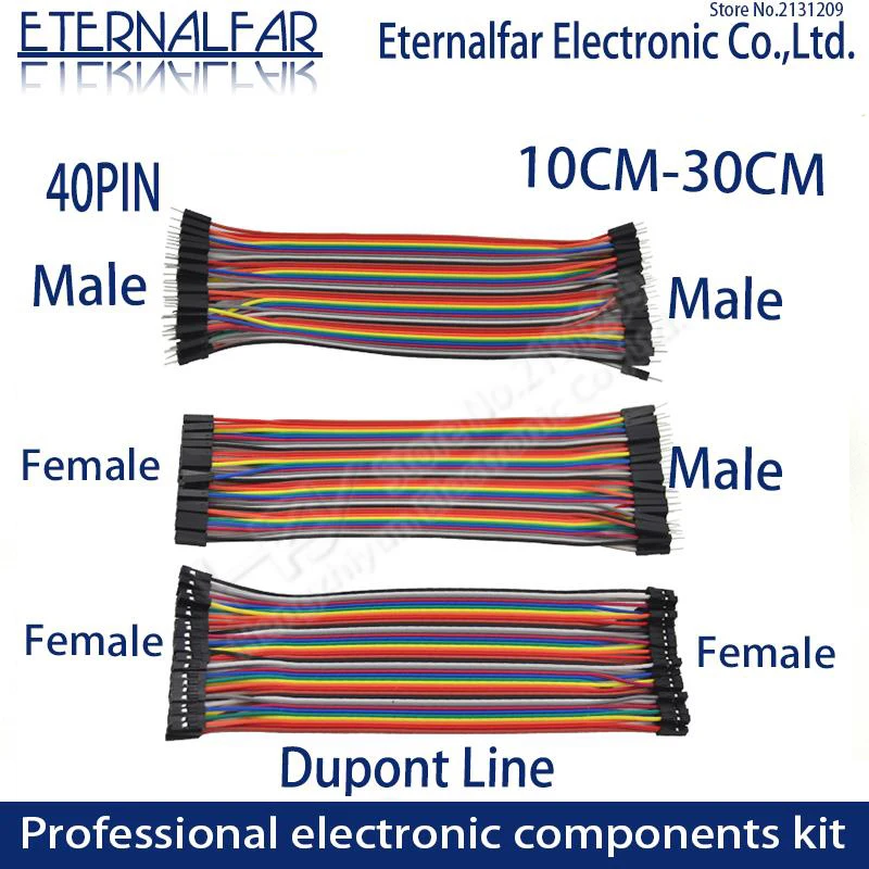 

10CM 20CM 30CM 40PIN Rainbow Cable Dupont Line Male Female Head Bridle Jumper Wire Connecting line Cable Breadboard PCB DIY KIT