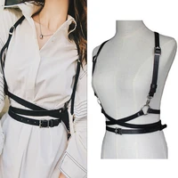 women sexy harajuku o ring garters faux leather women body bondage cage sculpting harness waist belt straps suspenders belt