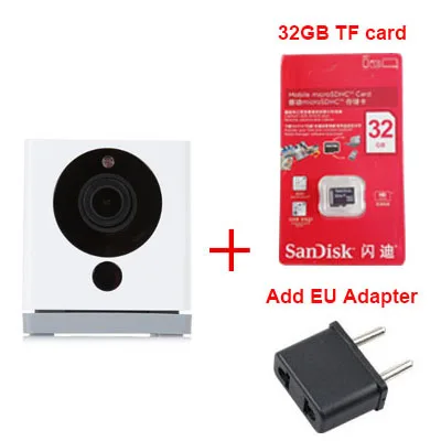 EU plug 32G Оригинальная смарт-камера Xiaomi Mijia Xiaofang 1080P с цифровым зумом, IP Camaras, ночное видение, Wi-Fi, беспроводное приложение, камера управления для дома - Цветной: EU plug 32G