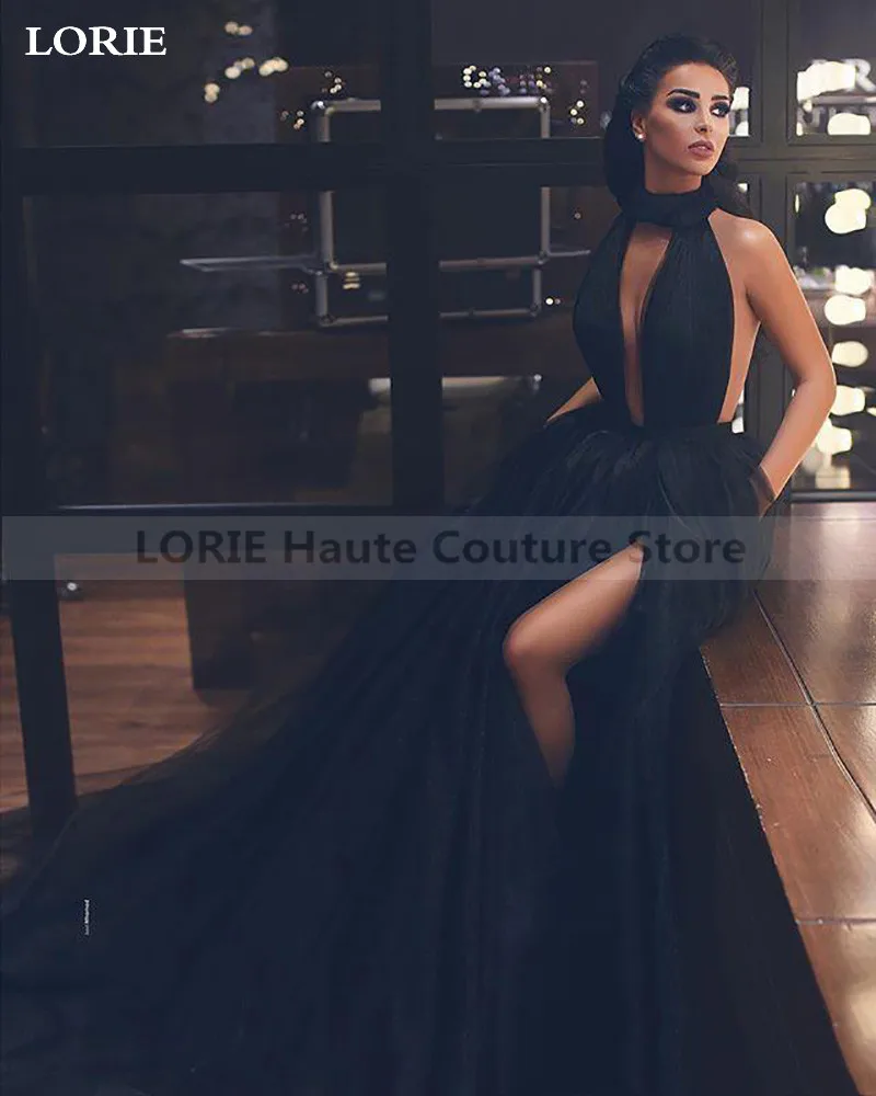 Платье Свадебное LORIE A-Line в стиле бохо черное пикантное платье невесты с Боковым