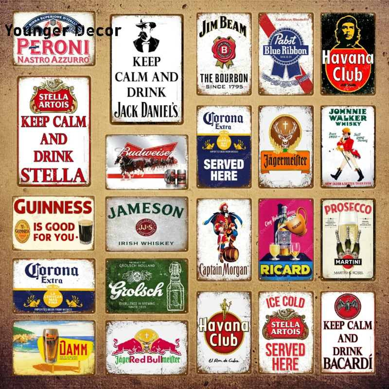 

Keep Calm Drink Beer Wine Metal Poster Whiskey Plaque Vintage Tin Sign Wall Decor For Bar Pub Man Cave Decorative Plates YI-073