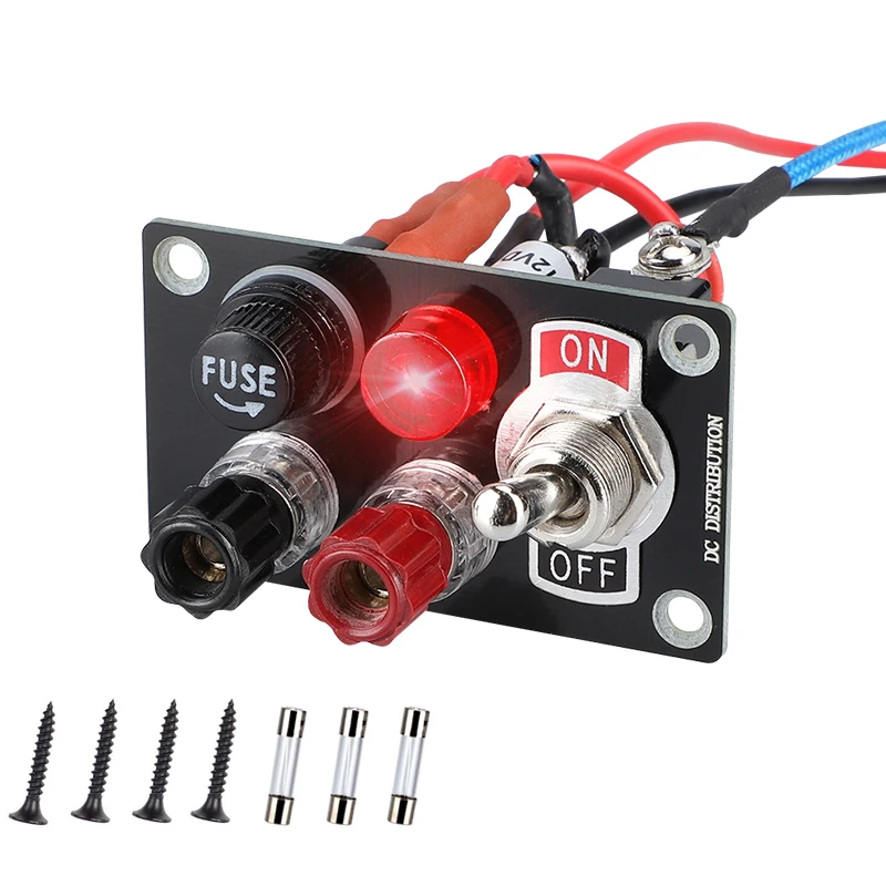 

Power Adapter Car Auto Accessories With Terminal Connector Binding Post Replaceable Fuse Led Light For Camping Car Boat RV