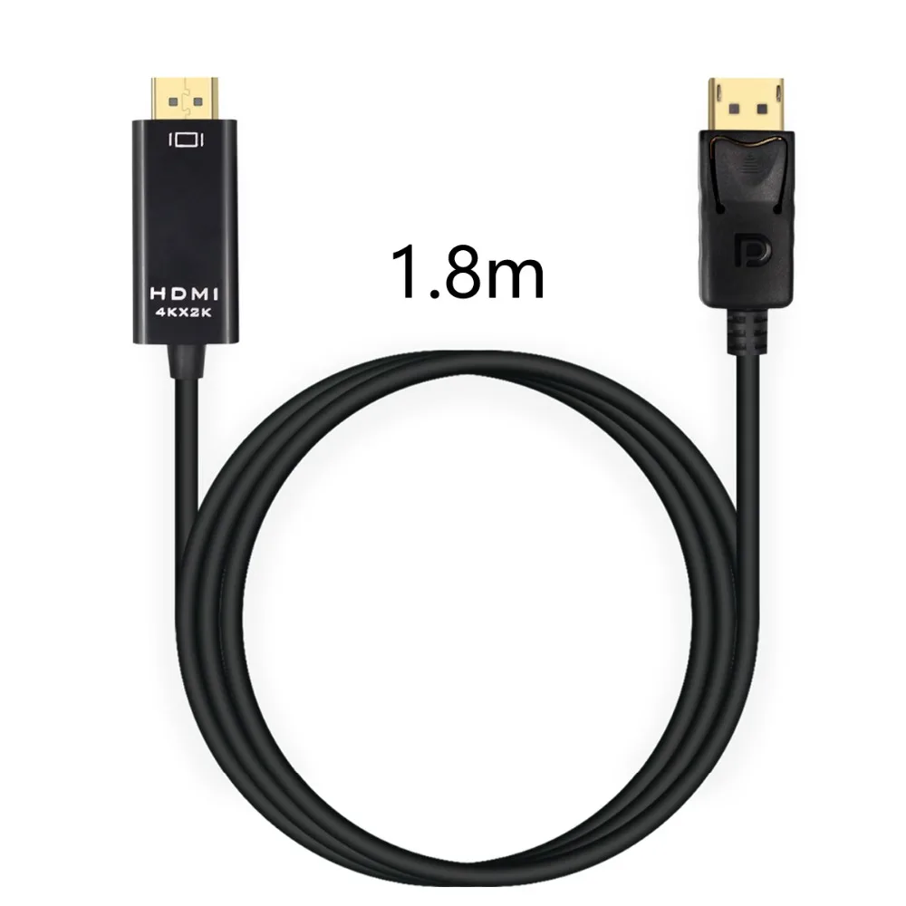 1,8 м Кабель DP-HDMI 1080P папа-папа DisplayPort к HDMI аудио кабель-адаптер Шнур для ПК HDTV проектор ноутбук 4K