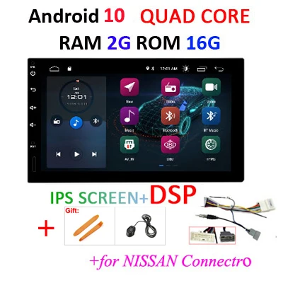 DSP ips для Nissan/hyundai/VW/TOYOTA/peugeot 307 2 din Android 10 Универсальный Автомобильный Радио ПК Мультимедийный плеер без dvd gps Авторадио - Цвет: NISSAN2G16G IPSDSP