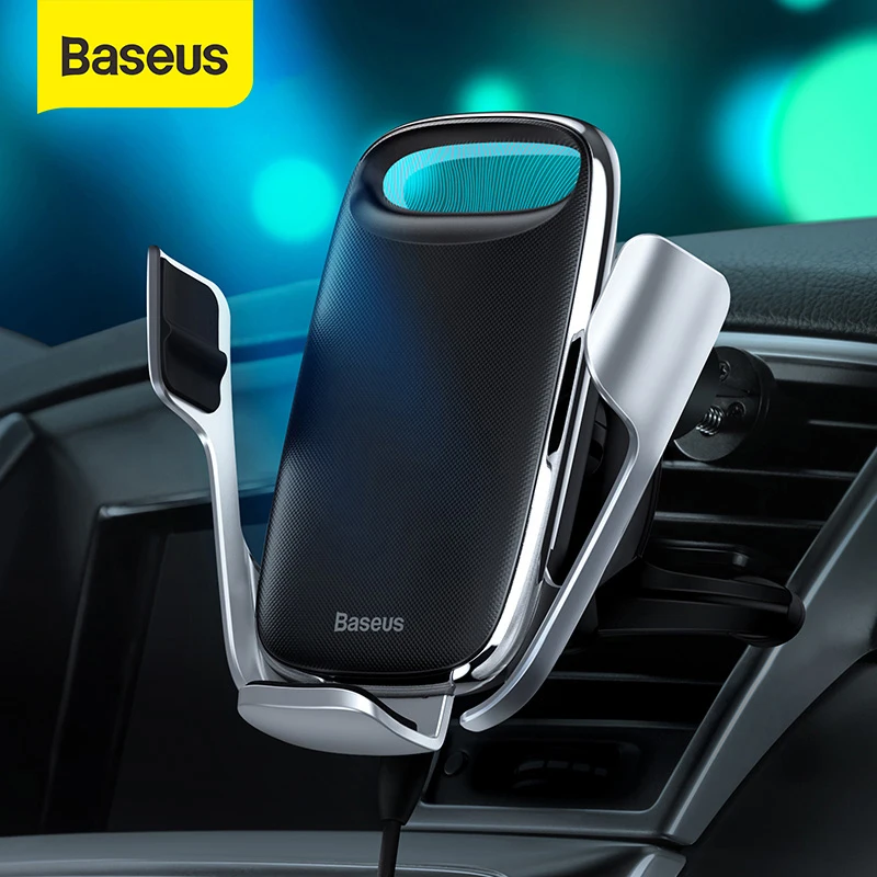 Беспроводное Автомобильное зарядное устройство Baseus 15 Вт Qi для iPhone 11, автомобильный держатель для быстрой беспроводной зарядки для Samsung S20 ... от AliExpress RU&CIS NEW