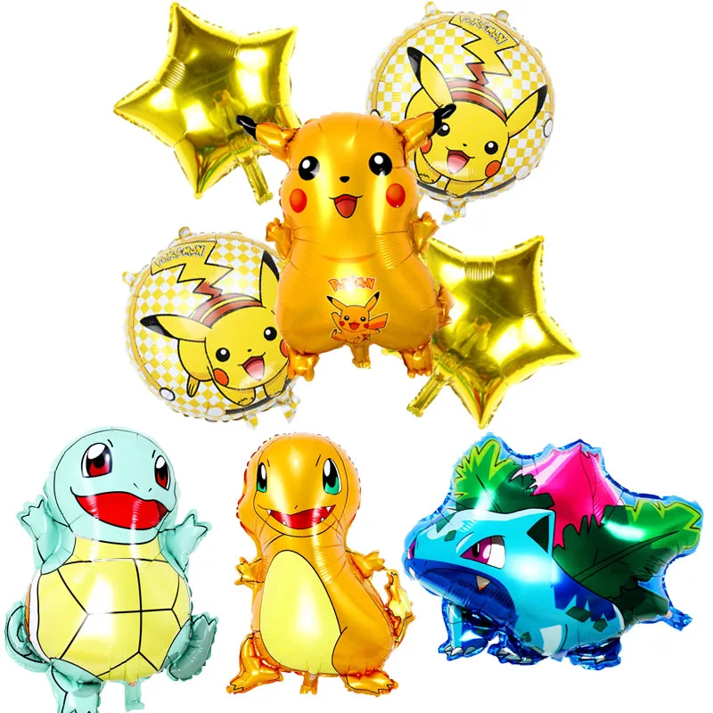 Мультфильм Пикачу фольга шары Pokemon Go конфетти латексные воздушные шарики детские