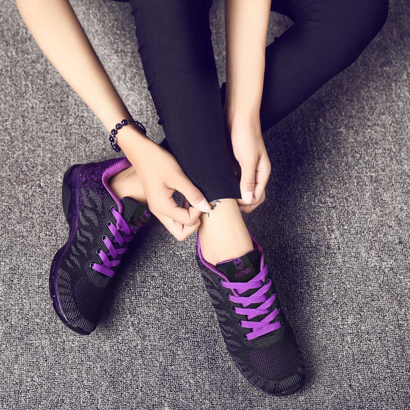 

2021 New Women Shoes Flats Fashion Sneakers Casual Ladies Shoes Woman Lace-Up Mesh Breathable Female Sneakers Zapatillas Mujer