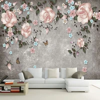 custom photo wallpaper hand painted rose vine flowers murals living room tv sofa background wall home decor papel de parede 3 d