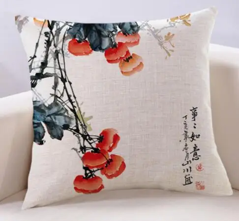 

Новинка, наволочка в китайском стиле, наволочка для гостиной, дивана, наволочка из хлопка и льна, наволочка в китайском стиле с чернильным ри...