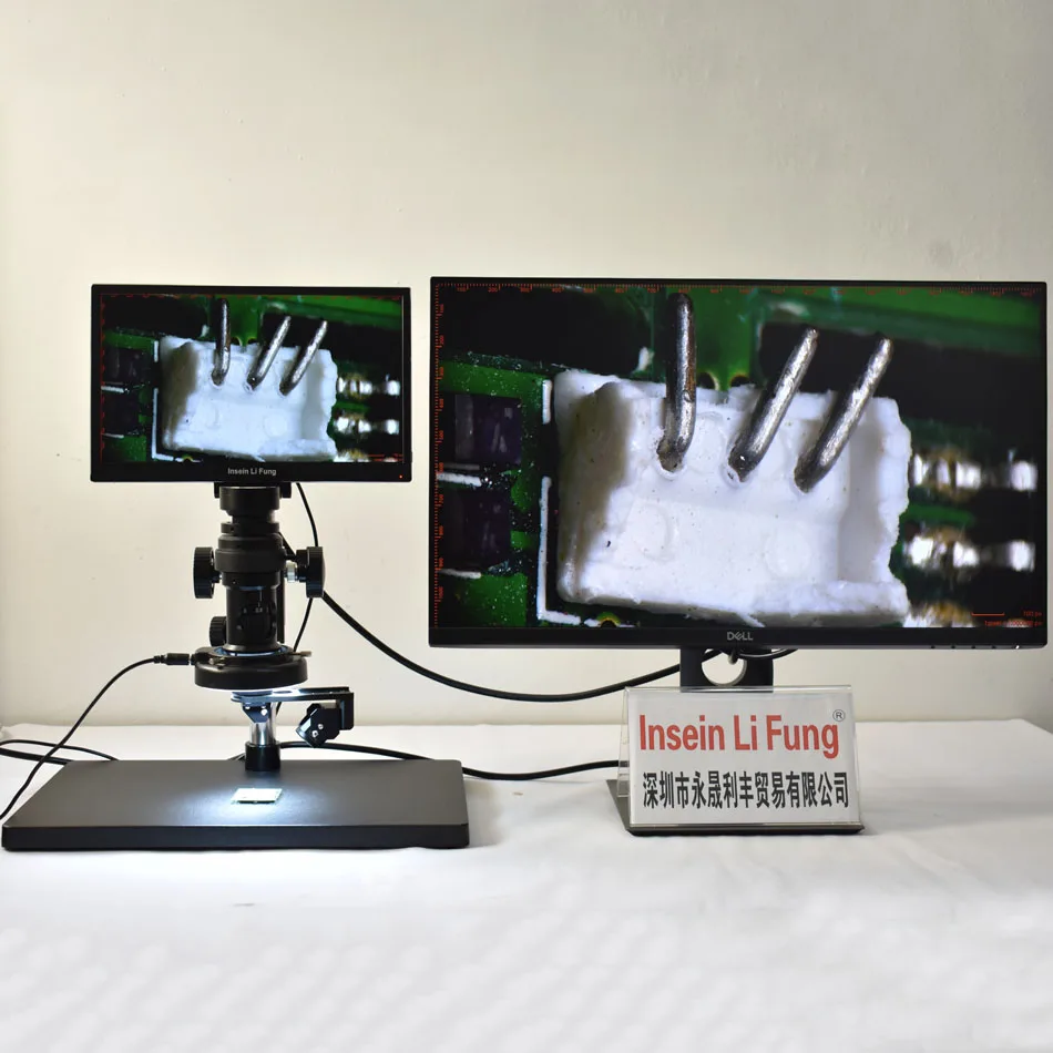 Full HD 1080P 11.6" IPS Integrated Display Camera HDMI 2D 3D Video Inspection Microscope with Measurement Magnifier USB Storage