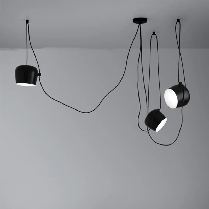 DIY vintage black pendant lights iron lamp shades loft designer for dining room industrial simple decoration hanging | Лампы и