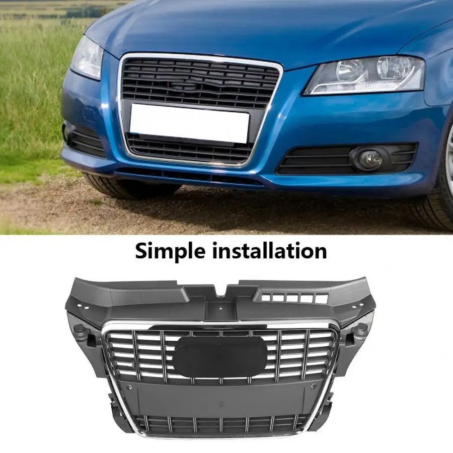 

For A3/S3 Style Front Bumper Grille Hood Grill for Audi A3/S3 8P 2009 2010 2011 2012 2013 High Quality Car Accessories