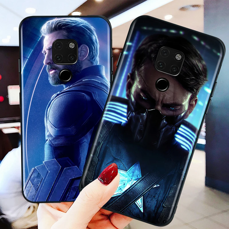 

Marvel-Captain America for huawei Mate 10 20 30 40 Lite Pro X Lite RS Plus TPU Black Phone Case