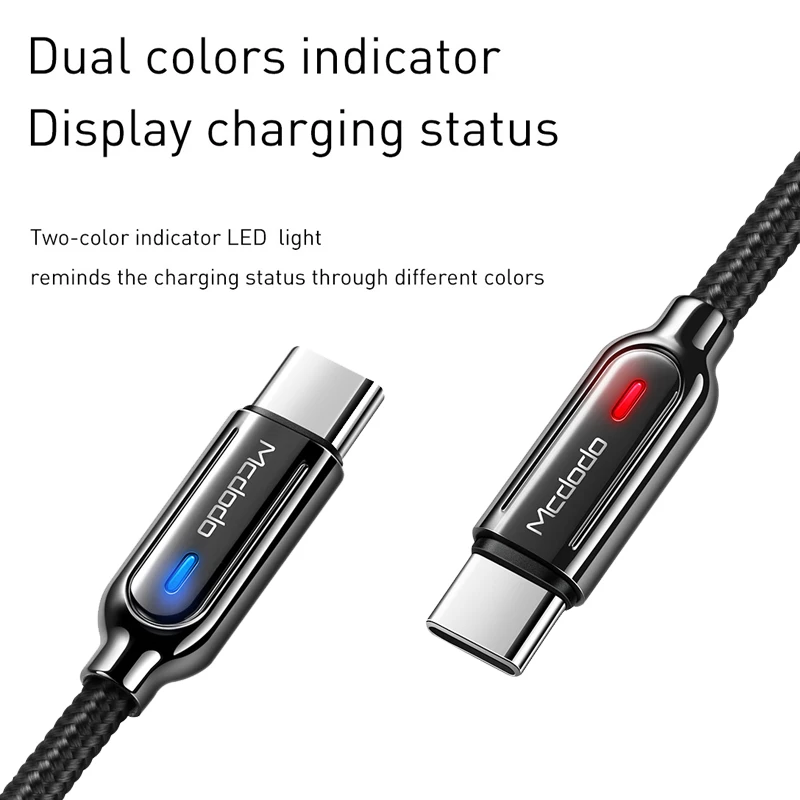 10 шт./лот Mcdodo USB Type C 3A автоматический отключение кабеля для Samsung Galaxy S10 S9 Быстрая