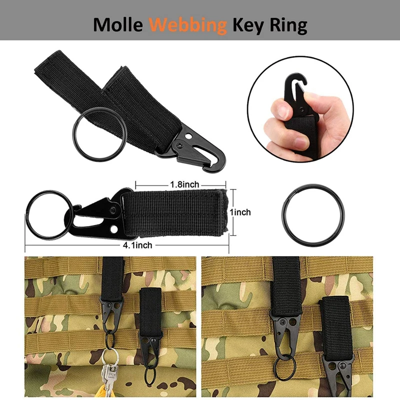 

30Pcs Molle Attachments Bag Clip Strap Set Molle Backpack Webbing Attachments for Backpack Vest Belt with Zippered Pouch