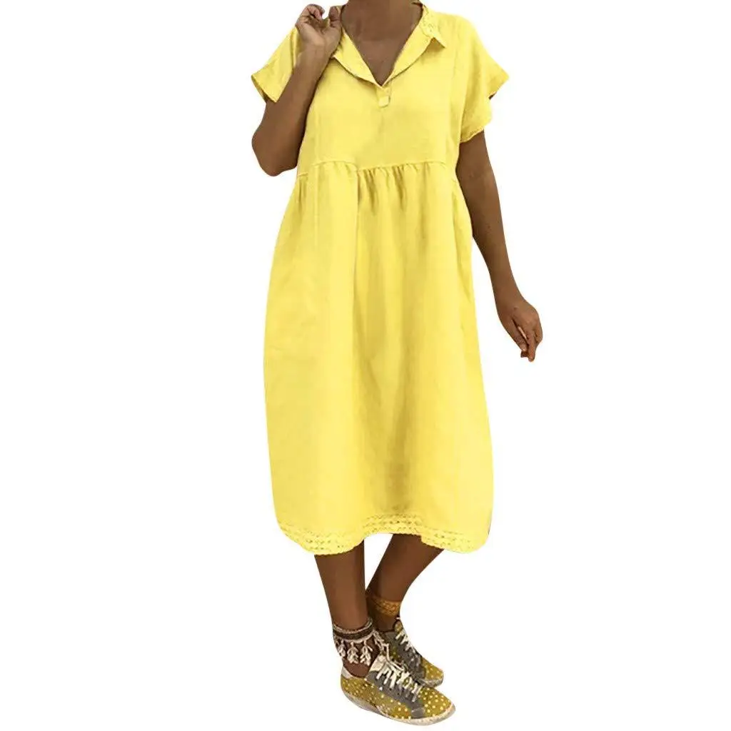

Dress Women Sexy Cotton and linen vest dress O-Neck Sleeveless Hem Knee-Length Strap Dress Slim Summer Party Dresses Women Hot