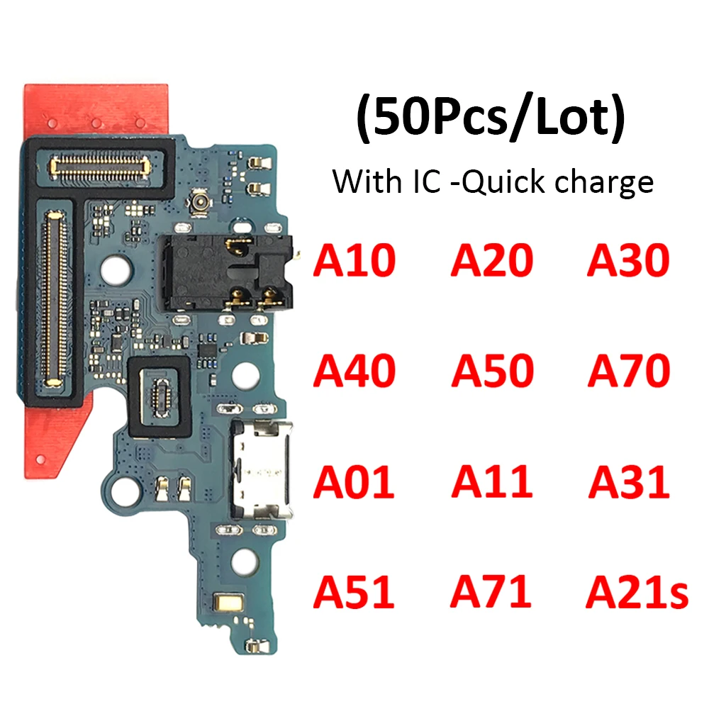 

Шлейф для зарядного порта USB, зарядная плата с разъемом для Samsung A10, A20, A30, A40, A50, A70, A01, A11, A21, A31, A51, A71, A21s, 50 шт.