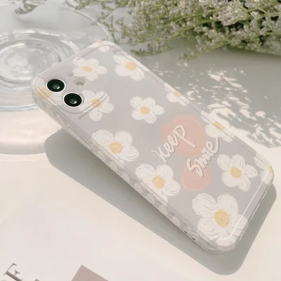 

Painting Flower Side Love Phone Case Camera Position Heightening Full Wrapping Protection Suitable For Apple Series 2021