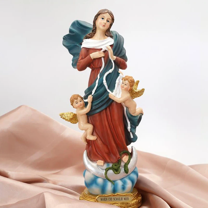 

Virgin with Angel Statue home Decoration Resin Saint Gifts 29cm Relic Crafts Statues et sculptures Articulos religiosos catolico