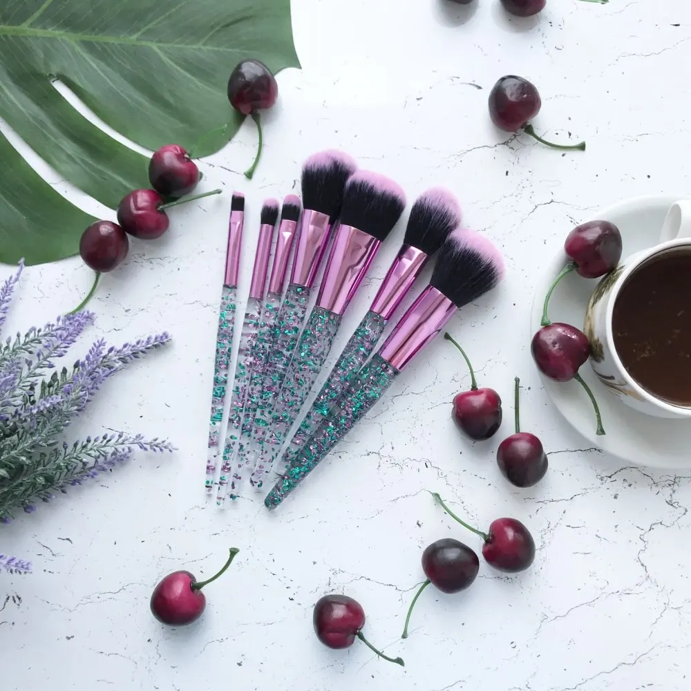 Набор кистей для макияжа 7 шт. бриллиантовый цвет набор основы румян пудры