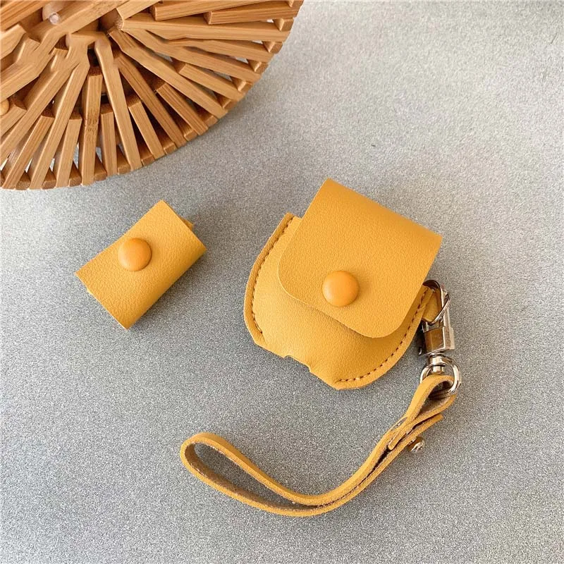 Модный простой кожаный чехол для Airpods Bluetooth наушников защитный s роскошный