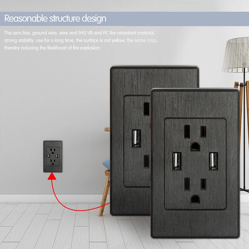 

Dual USB Port Wall Plug Socket Charger AC Power Receptacle Outlet US Plug SP99