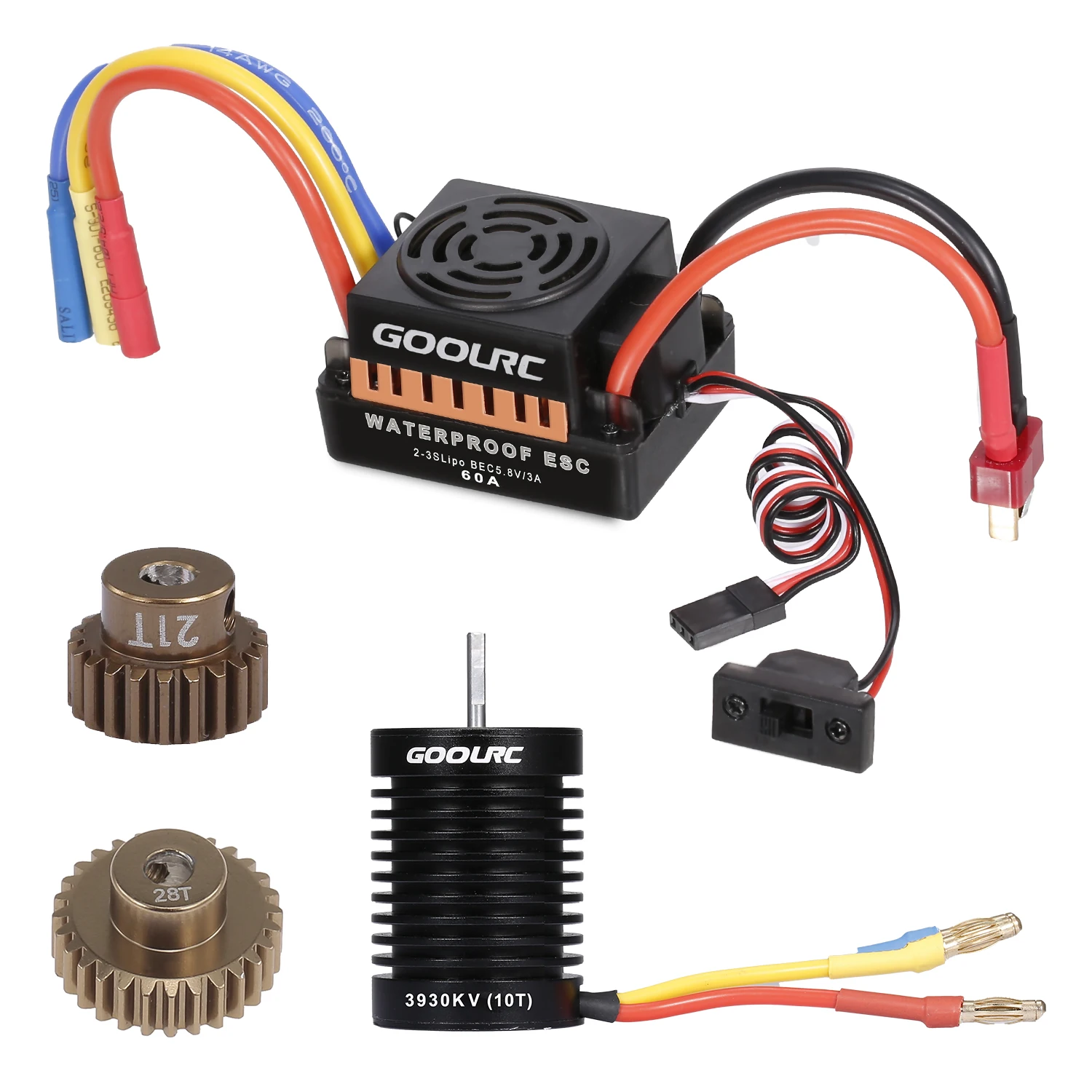 GoolRC 10T Мотор 3650 3930KV бесщеточный двигатель 60A ESC электронный регулятор скорости 5 8
