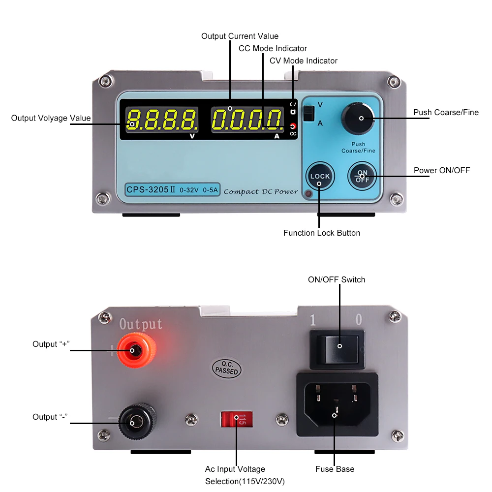 CPS 3205II источник питания постоянного тока Регулируемый цифровой мини-источник
