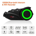 Водонепроницаемая гарнитура для мотоциклетного шлема Maxto M3, Bluetooth, Интерком, 6 водителей, Wi-Fi, видеомагнитофон, универсальное сопряжение, DVR, черный ящик