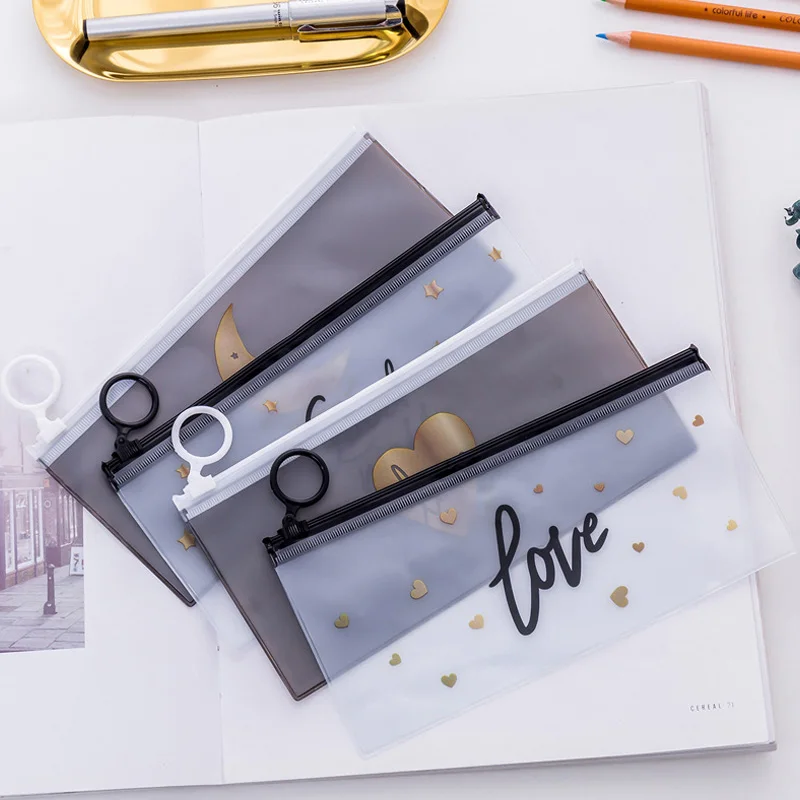 

Kawaii EVA Pencil Cases Simple Ring Zipper Pull Design Office Pencil Bag Cute For Student School Supplies Stationery Gift