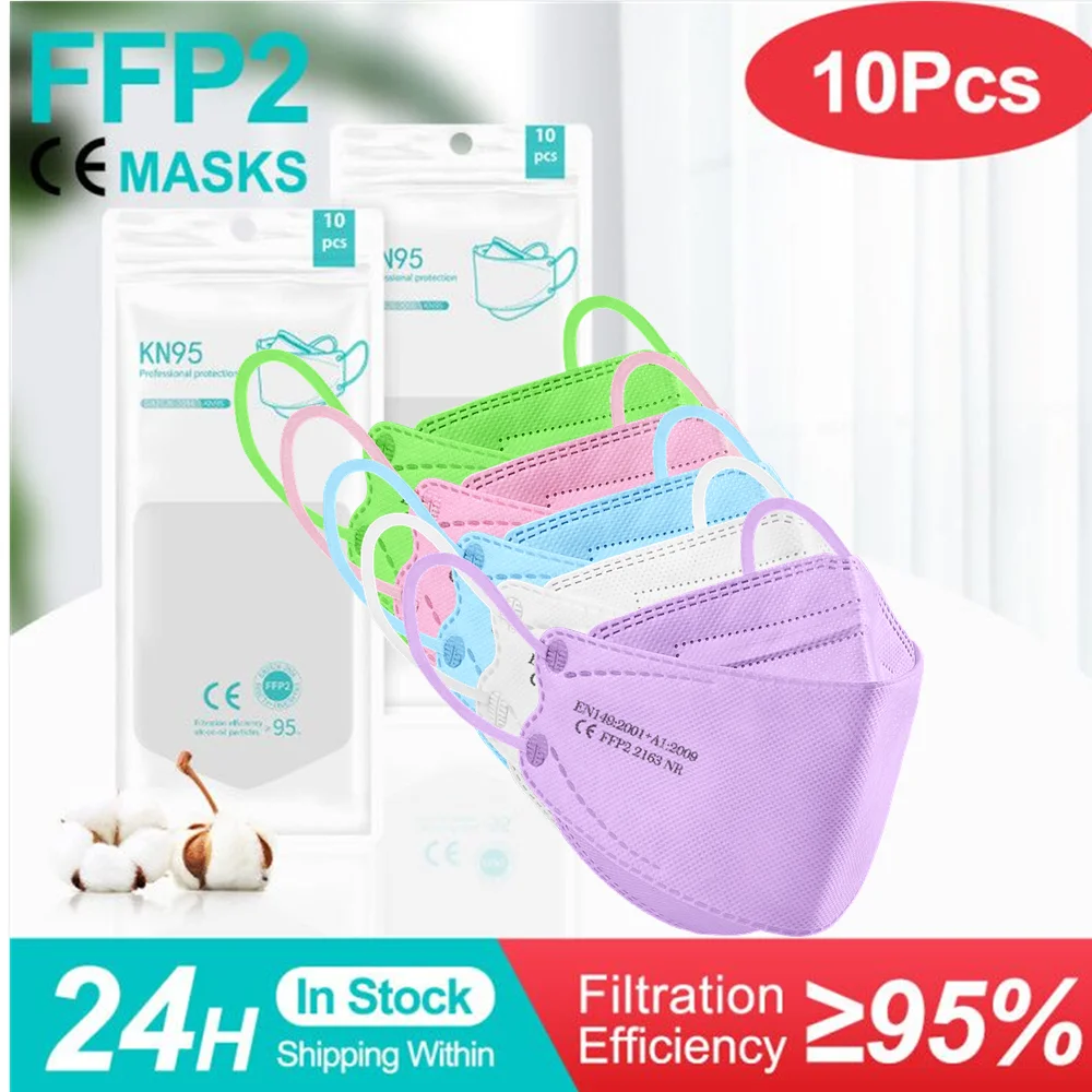 10 100 шт. ffp2 маска для лица KN95 черная FFP2mask респираторная многоразовая mascarilla рыс