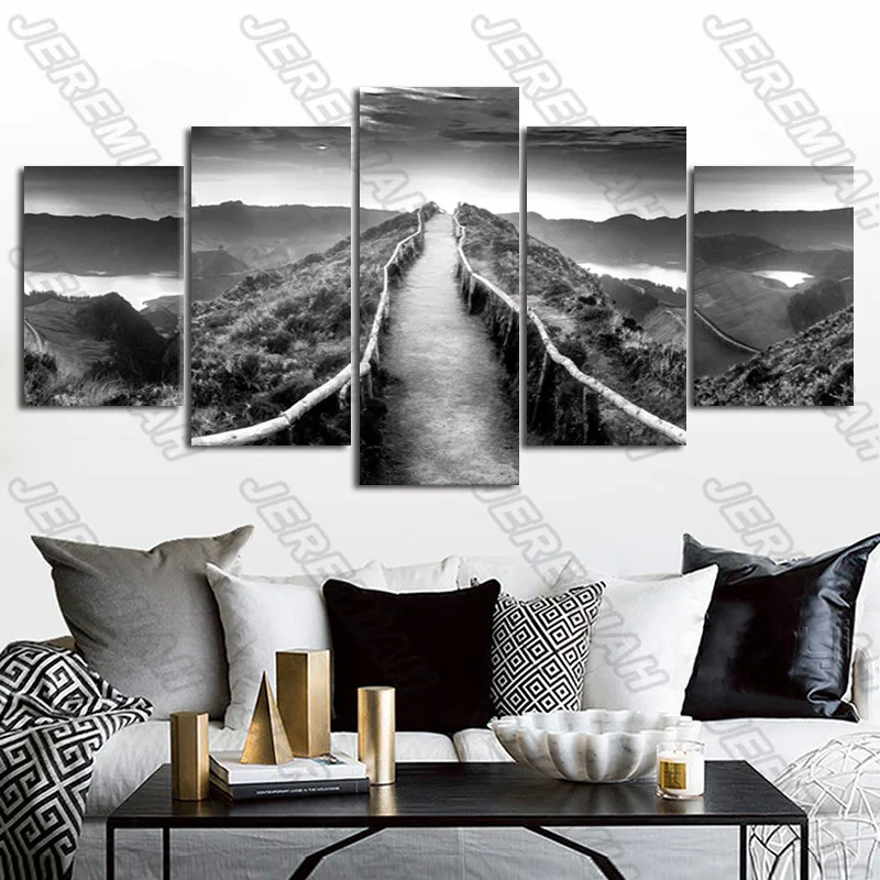 

Decorative Poster Waterproof Ink Road Mountain Canvas Print Art Picture Wall Sticker Home Decoration