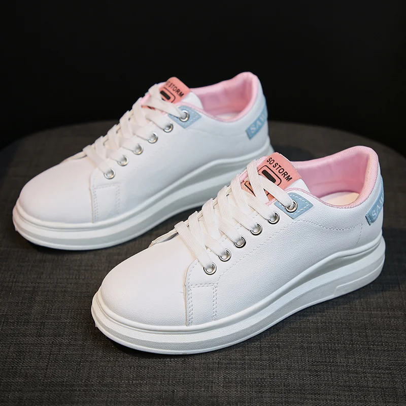 Tenis feminino zapatos mujer; Новинка года; женская обувь для тенниса; теннисные кроссовки на плоской подошве; Basket Femme; спортивная обувь; Tenis Plataforma 7 - Цвет: white 2
