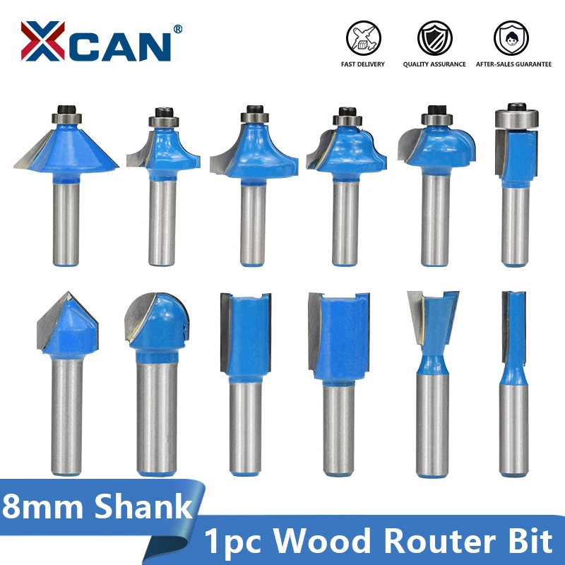 

XCAN Carbide Wood Router Bit 8mm Shank Flush Trim Pattern Bit Straight Cutter Slot Bit Dovetail Joint Milling Cutter