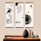 Китайская японская картина с чернилами, стильное холст, украшение для дома, для гостиной, Настенная картина, Постер, картины из дерева, Декор