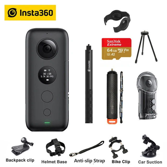 Insta360 One X Экшн-камера VR 360 панорамная видеокамера 5,7 K ONE X gps умный пульт дистанционного управления чехол - Цвет: Bundle 5