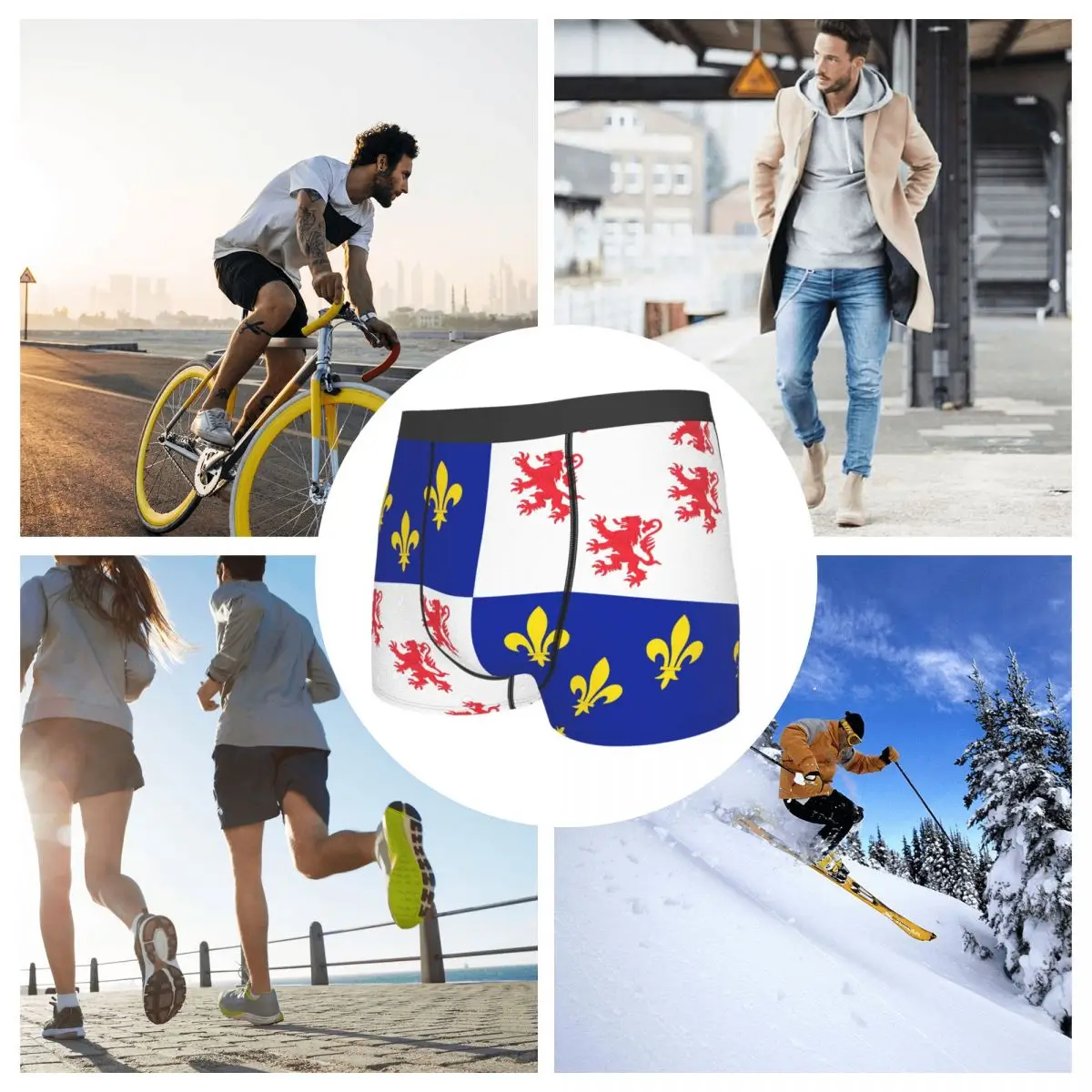 Flag Of Picardie Men's Boxer Briefs Flags of the regions of France Nerd elastic pants for men