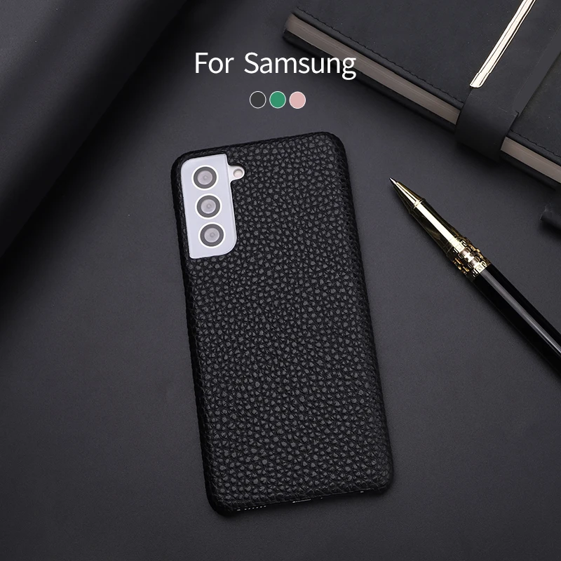 

Classical Simple Solid Color Luxury Leather Phone Case For Samsung Galaxy S8 S9 S10 S21 A50 A70 A7 2018 Shockproof Shell Cover