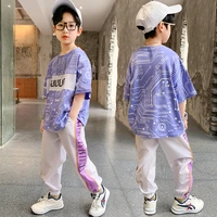 new spring autumn childrens clothes suit boys t shirt shorts 2pcsset kids teenage top school beach boy clothing high quality
