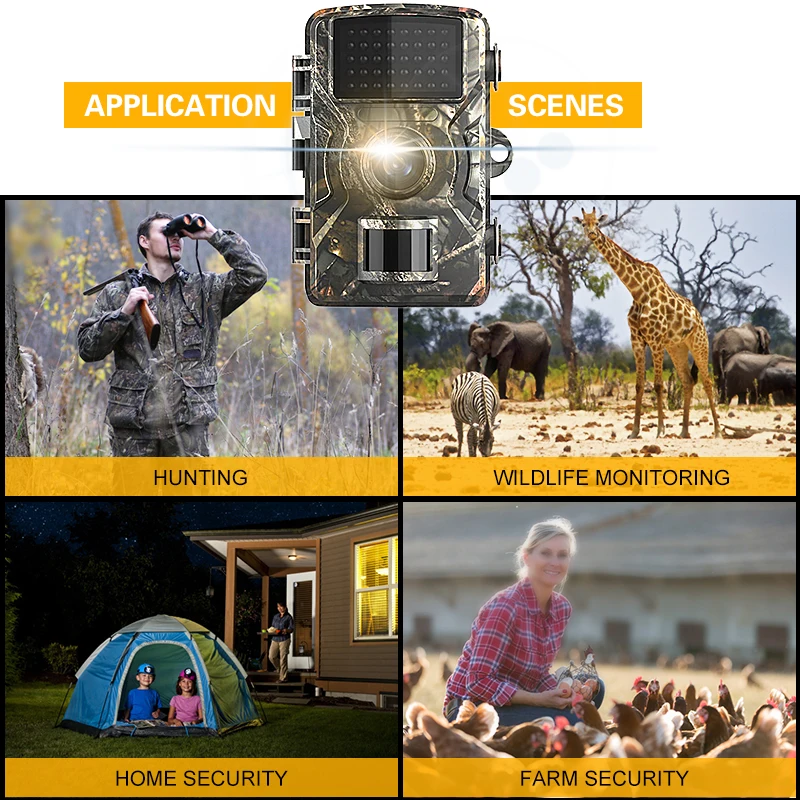 

Wildlife Hunting Camera with 32GB TF Card Motion Activated Security Camera Waterproof Infrared Night Vision Hunting Camera