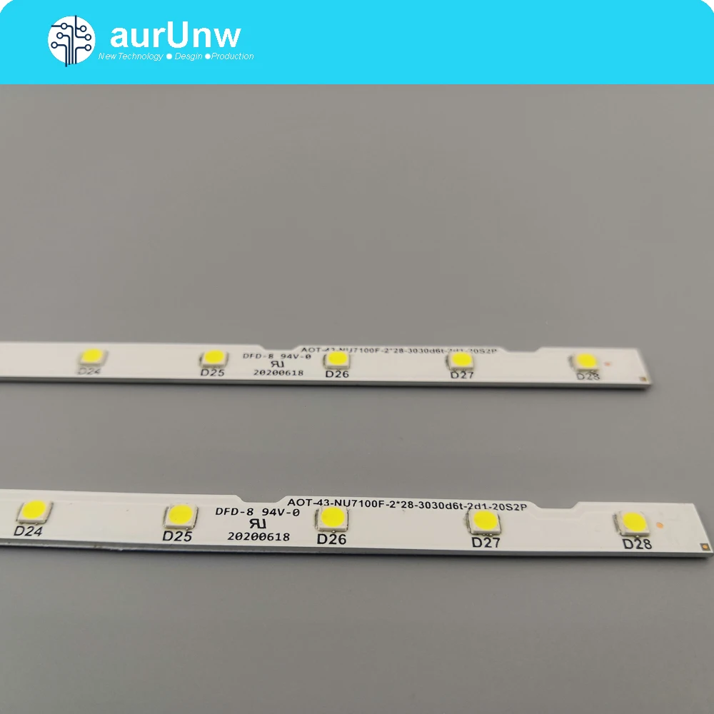 

2 шт. светодиодная подсветка полосы 28 лампы для Samsung 43 "ТВ UE43NU7100U AOT_43_NU7100F_2X28_3030C BN44-00947A