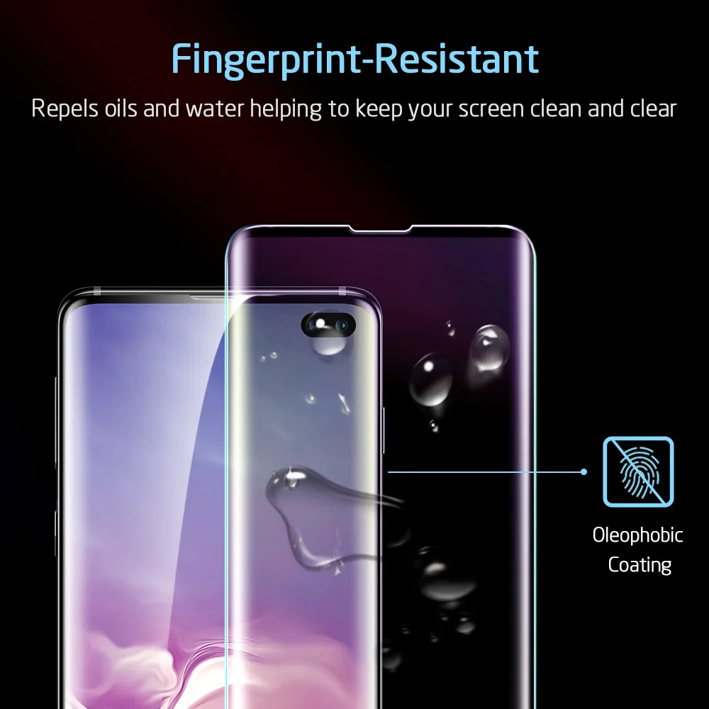 Защитное стекло ESR для Samsung S10 Plus закаленное 3D 9H с полным покрытием Защита экрана