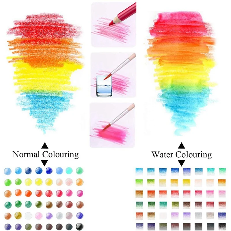 Colouring Pencils 48 Colored Drawing Pencil Set for Adult Kids Artist and Beginners Sketch Painting Coloring Book Art | Канцтовары для